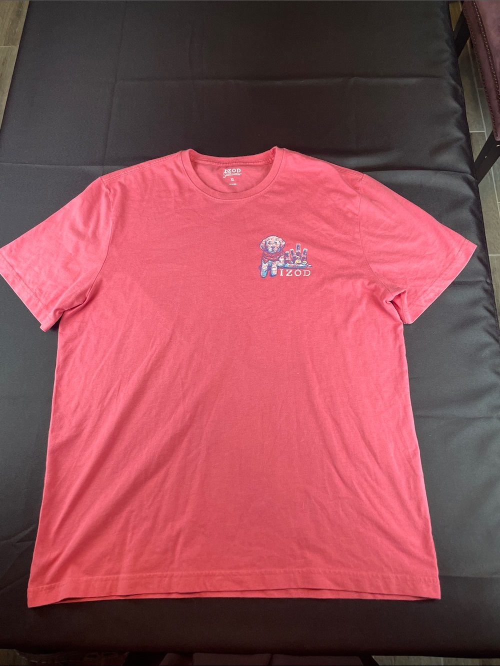 Izod Men's Short Sleeve Crewneck T-Shirt - pink coral dog ice chest saltwater